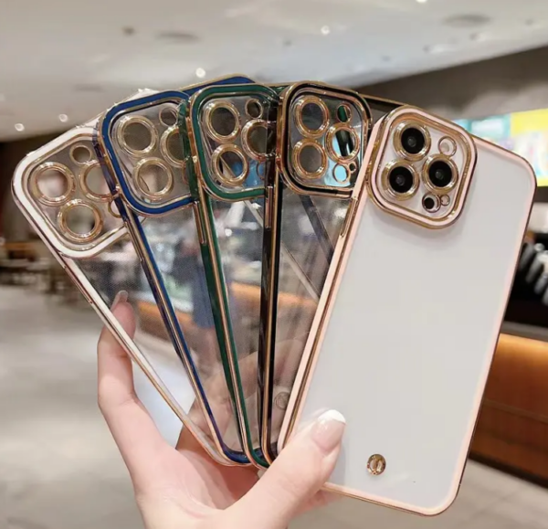 Transparent Gold Plated iPhone Case